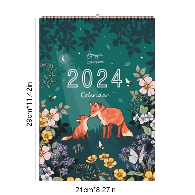 Wandkalender 2024 mit Natur- und Wildtierkunst