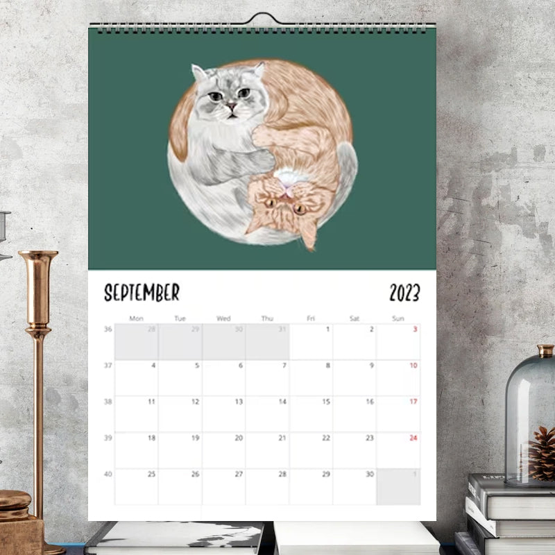 Katzenwandkalender 2024
