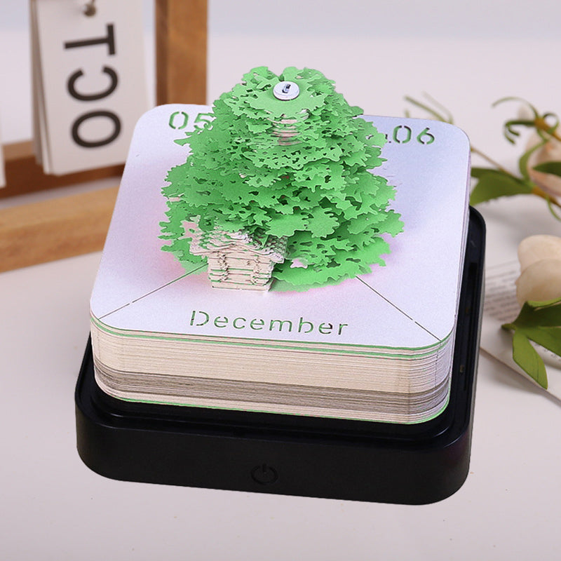 Baumhaus-Papierskulpturen-Kalender