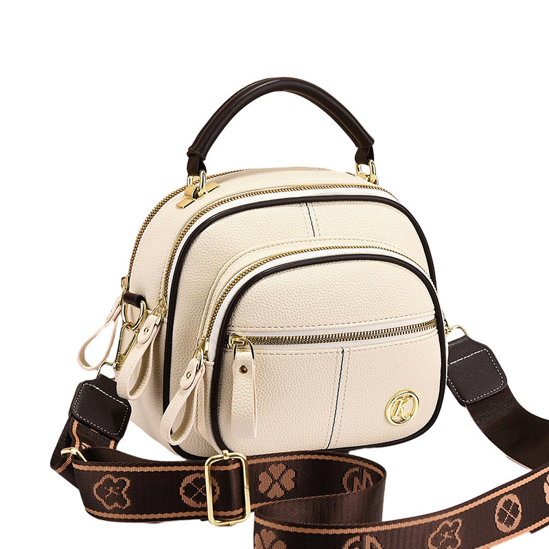 Verstellbare Ledertasche mit breitem Schultergurt