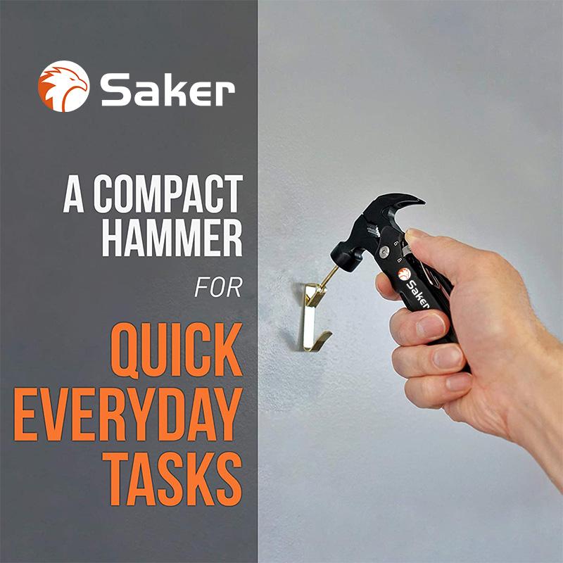 Saker Multifunktionales 12-in-1-Mini-Hammer-Campingausrüstungs-Überlebenswerkzeug