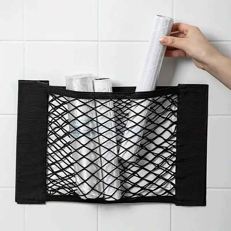 Plastposeopbevaringsnet (med klæbende tape)