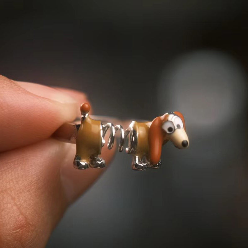 Niedlicher Frühlingshund Ring