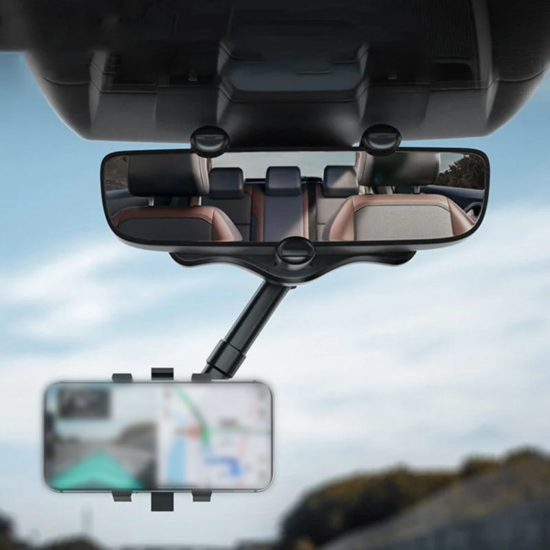 360 graders drejelig telefonholder i bilspejlet