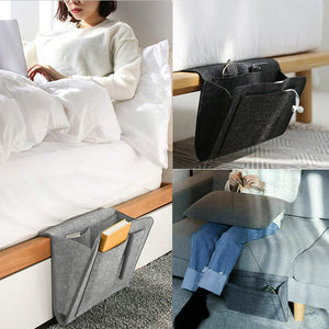 Opbevaringstaske af filt til sofaen ved sengen