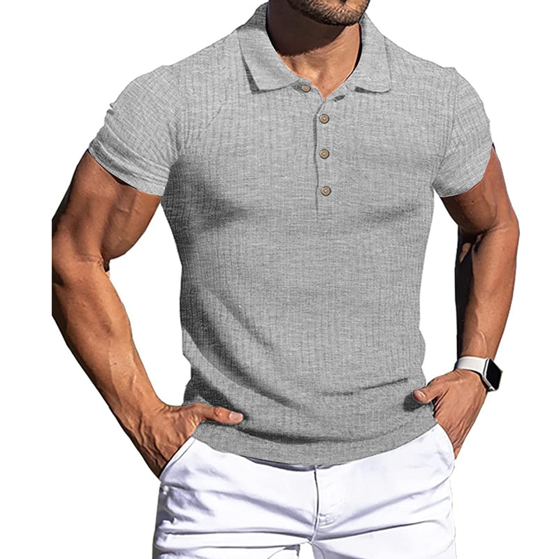 Einfarbiges Golfshirt für Herren