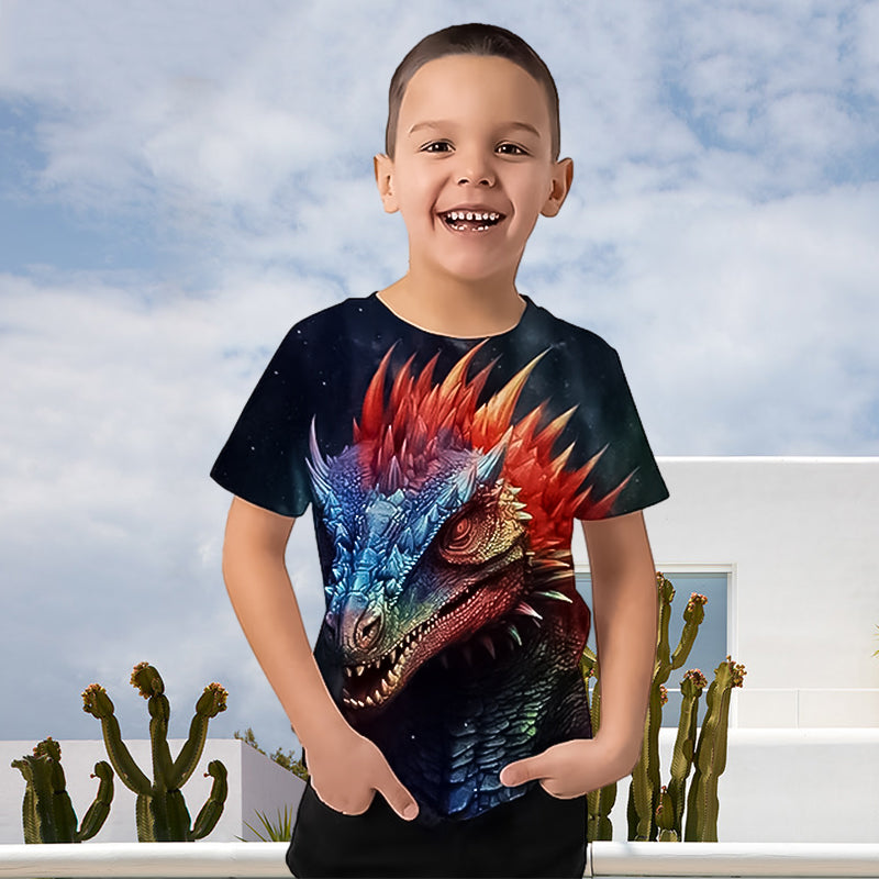 Jungen Kurzarm T-Shirt mit Dinosaurier-Print