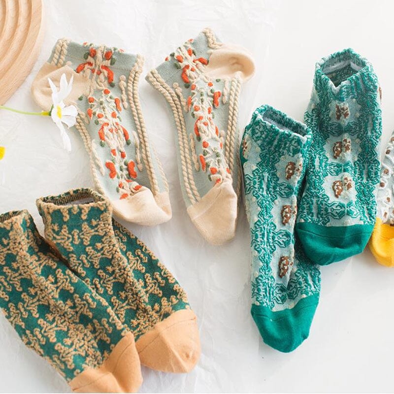 Vintage geprägte Baumwoll Socken