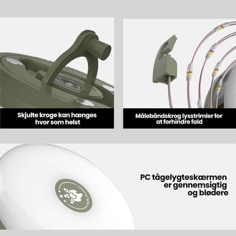 Udendørs vandtæt transportabelt slyngelys