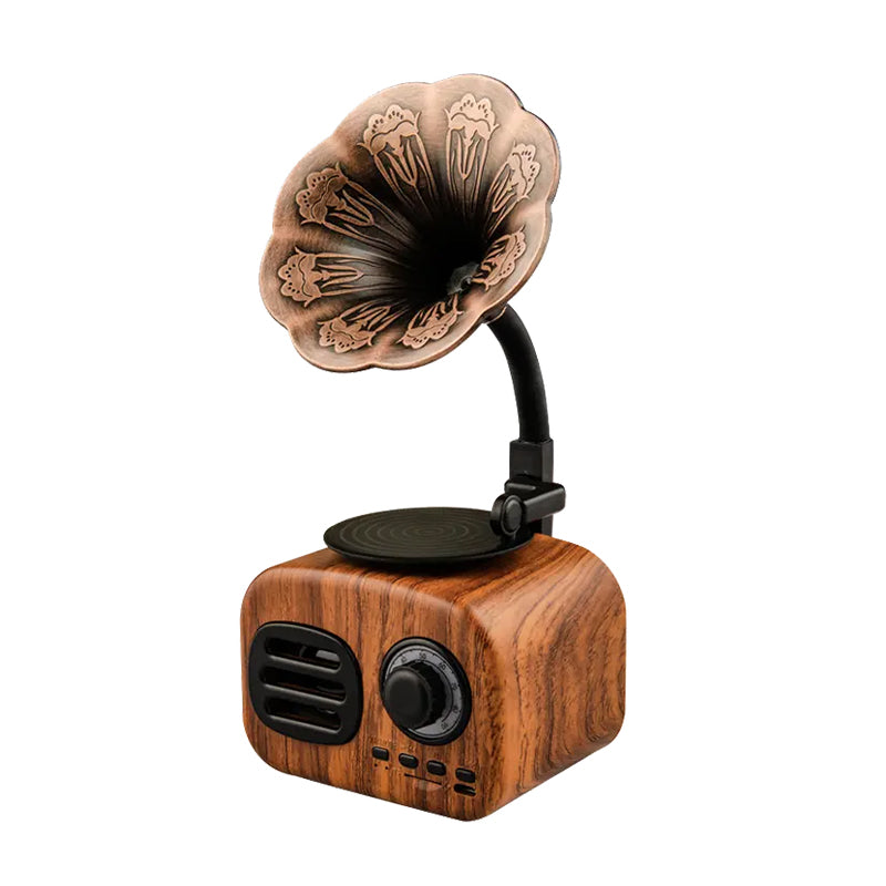 Retro Holz-Phonograph Bluetooth-Lautsprecher