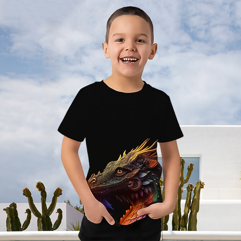 Jungen Kurzarm T-Shirt mit Dinosaurier-Print