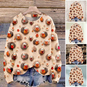 Weihnachten Niedliche kleine Türkei Druck gestrickt Pullover