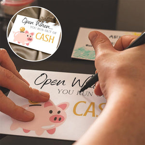 Postkarten-Set mit Schweinchen-Umschlag