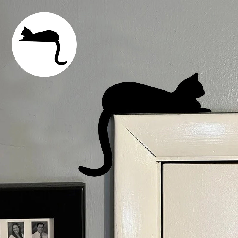 Türschwellenschild mit schwarzer Katze zu Halloween