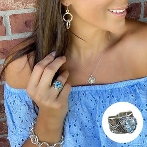 Blauer Topas-Silberring