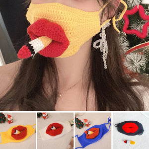 Handgestrickte Wurstmundmaske