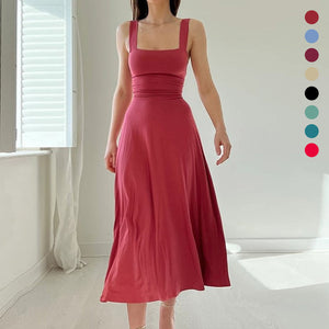 Neues Midikleid mit dicken Trägern für Damen