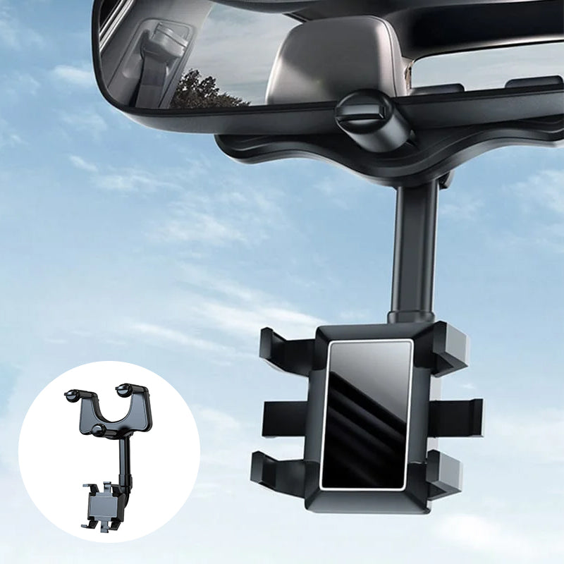 360 graders drejelig telefonholder i bilspejlet