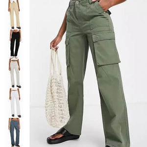 Damen Verstellbare gerader Passform Cargohose