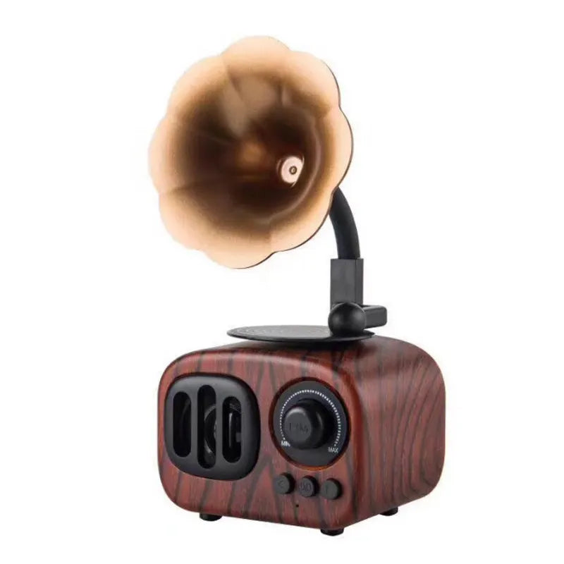 Retro Holz-Phonograph Bluetooth-Lautsprecher