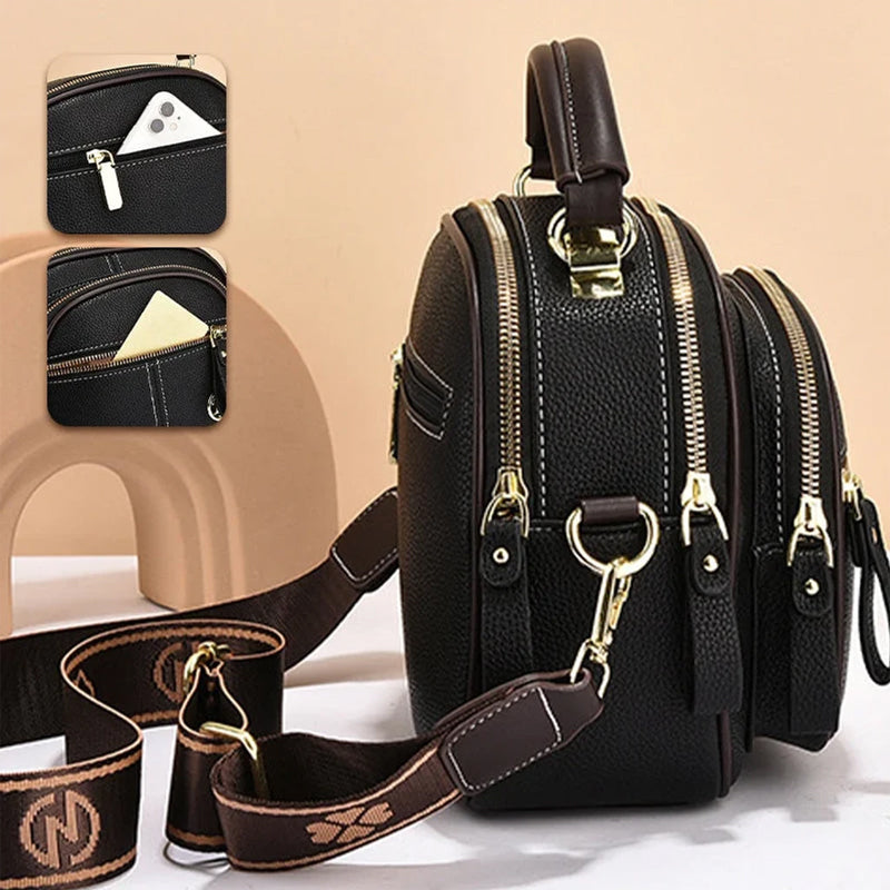 Verstellbarer breiter Schulterriemen Ledertasche