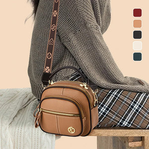 Verstellbare Ledertasche mit breitem Schultergurt