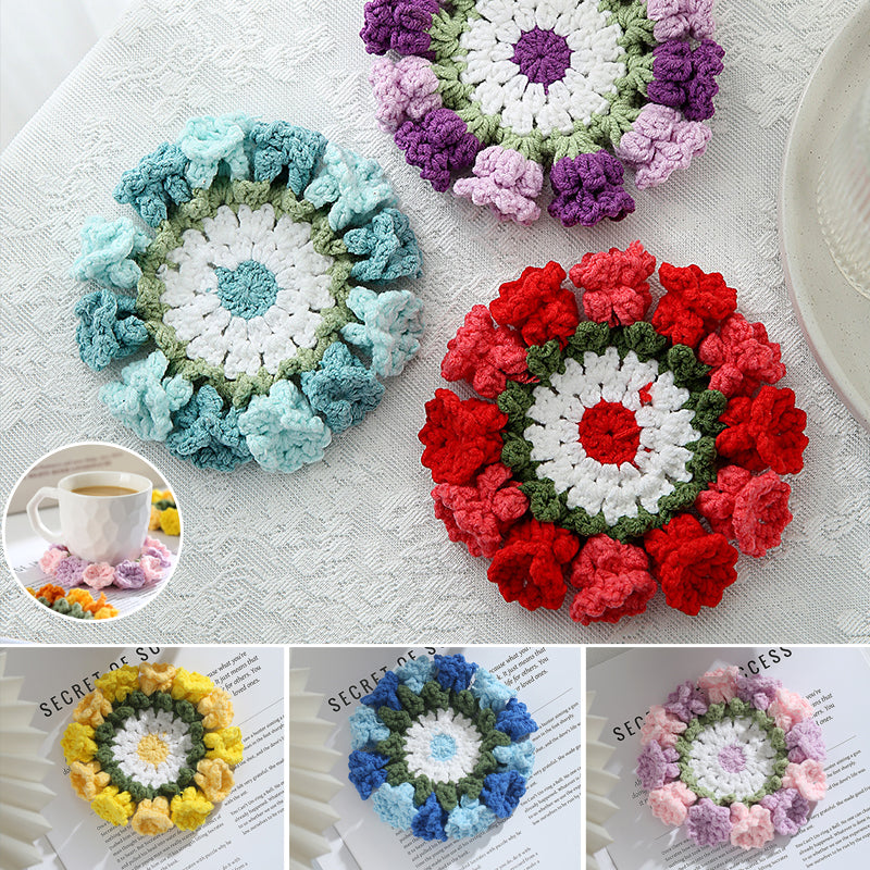 Handgestrickter Suzuran-Blumen-Untersetzer